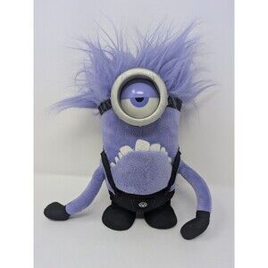 Despicable Me 2 Talking Purple Evil Minion Thinkway Plush Light Up Eye Tested